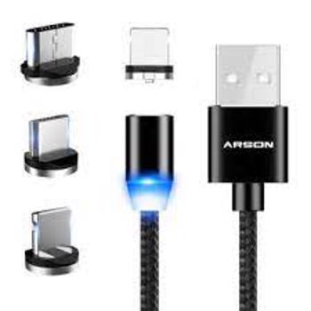 کابل تبديل USB به microUSB/ لايتنينگ /USB-C آرسون مدل AN-M33 طول 1 متر